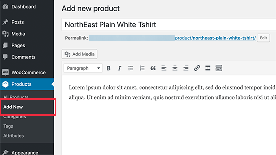 Adding a new product to your WooCommerce store