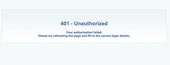 Authorizationfailed