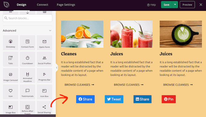 Adding a social sharing section to the homepage