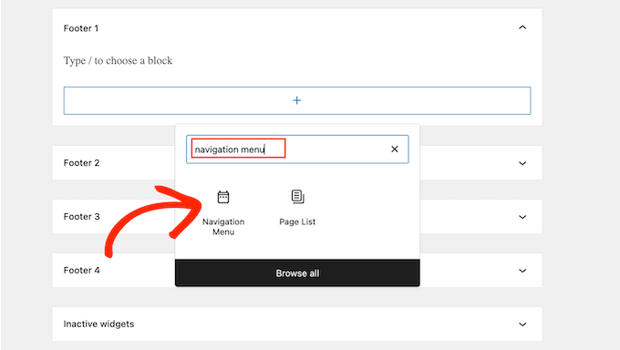 Adicionando um menu de navegação à área do rodapé do seu site