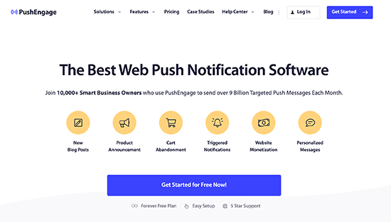 The PushEngage push notification tool