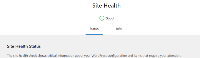 Site health check result