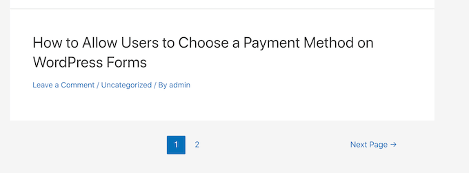 Pagination on a WordPress website