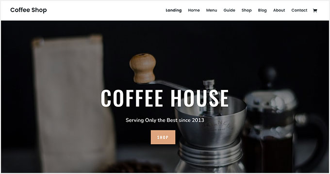 Divi coffee theme