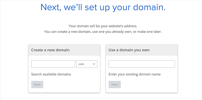 Choose domain name