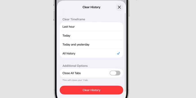 Clear Safari history and cache on iPhone