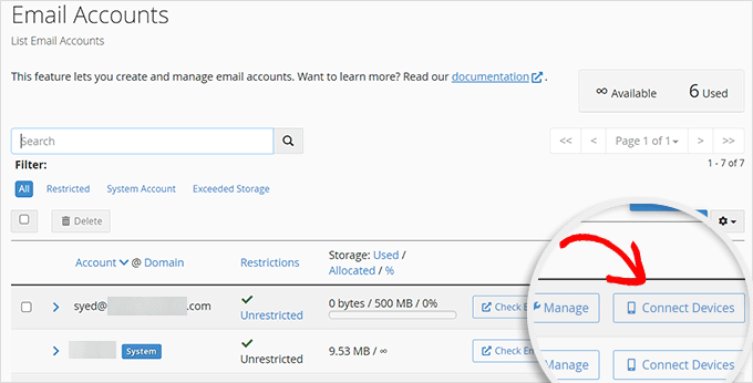 Connect devices to your Bluehost email account