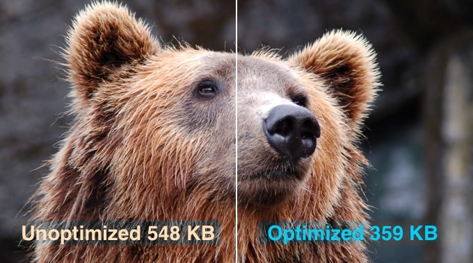 Comprimir imágenes Imágenes optimizadas vs. no optimizadas en WordPress