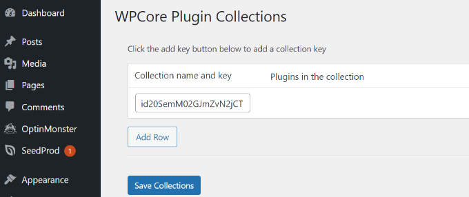 Paste the key and save collection