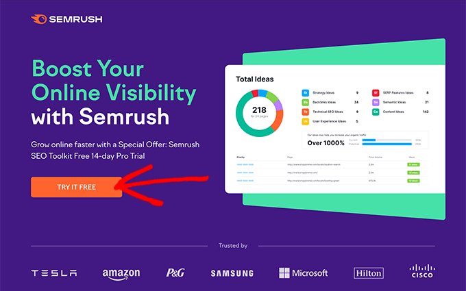 Semrush website