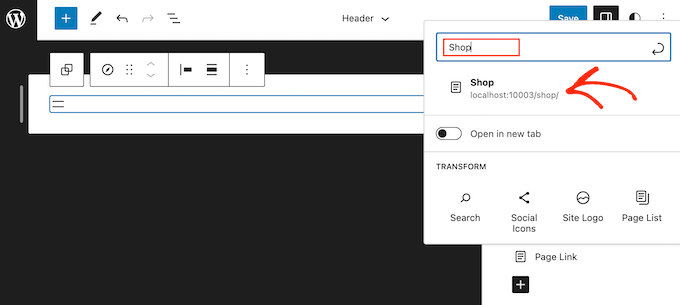 Creating a dropdown menu using the full-site editor (FSE)