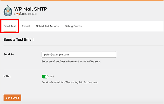 测试 WordPress SMTP 电子邮件设置