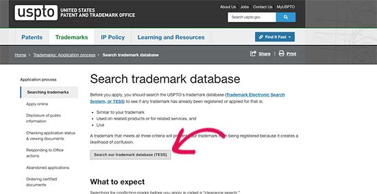 Trademark search