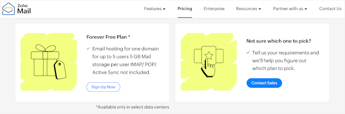 Zoho's Forever Free plan
