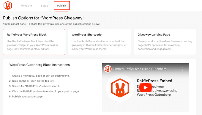 How to publish your WooCommerce giveaway