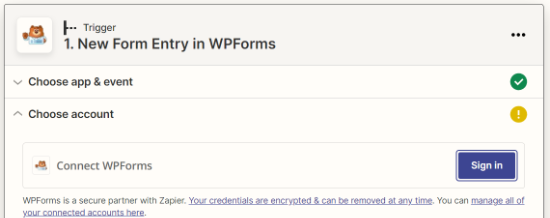 Sign in to your WPForms account