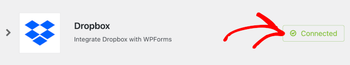 Dropbox account connected