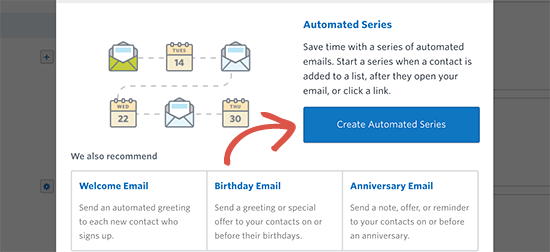 Create an automated series of welcome emails