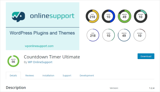 The Countdown Timer Ultimate WordPress plugin page