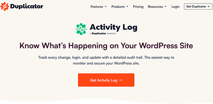 Plugin Jurnal de activități Duplicator