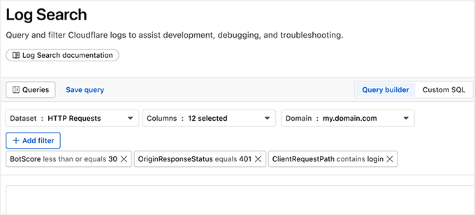 Explorer jurnal în Cloudflare