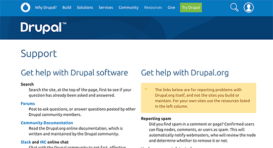Drupal community support