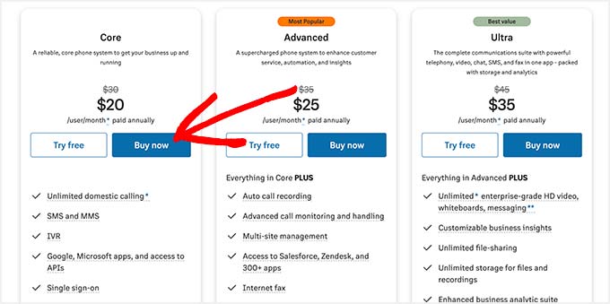 RingCentral pricing and plans