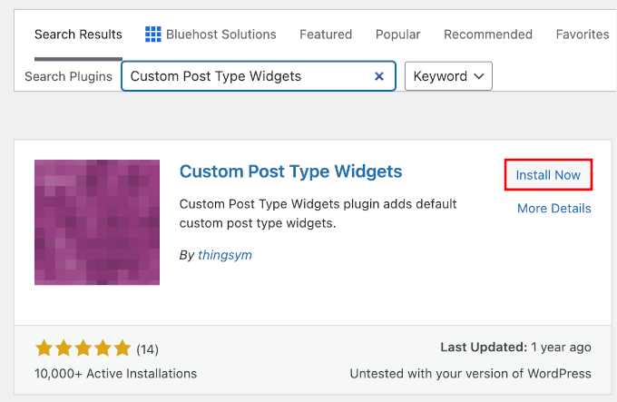 Installing Custom Post Type Widget