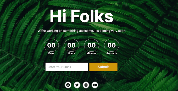 A coming soon page, created using SeedProd