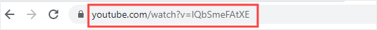 Get the link to your chosen YouTube video from your browser's address bar