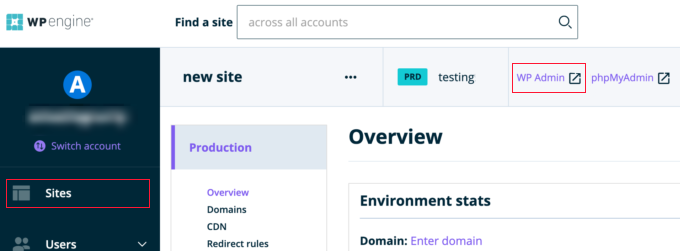 WordPress Login from WP Engine