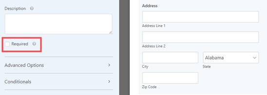 Making the address a required field on your form