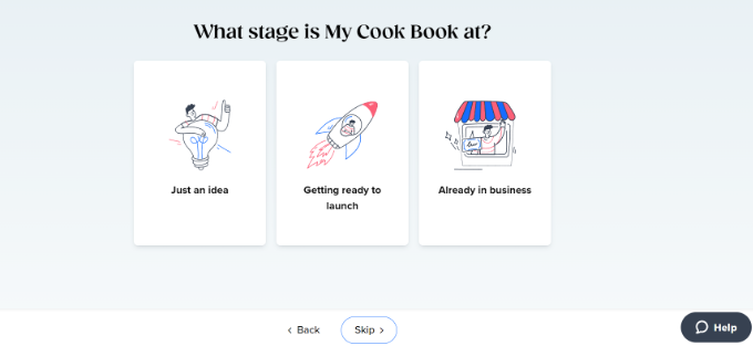 Select which stage your site is at