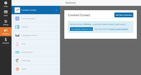 Integrating WPForms with an email marketing service