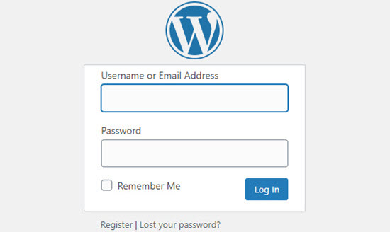 WordPress Login Screen