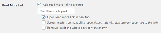 Restoring and customizing the 'Read More' link using the Advanced Excerpt plugin