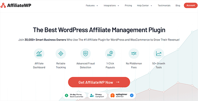 Site da AffiliateWP