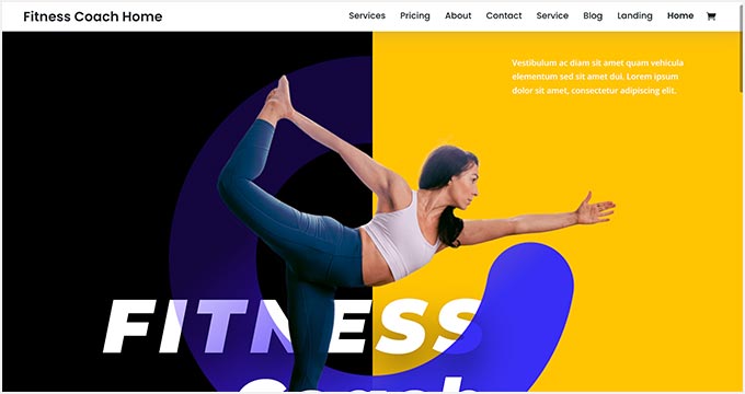 Divi fitness WordPress theme