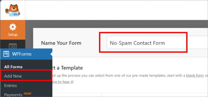 no spam contact form 