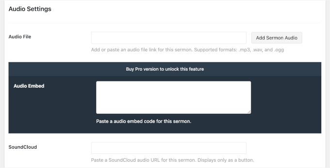 Adăugarea unui audio pentru predică