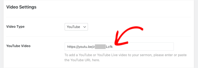 Adăugarea URL-ului video