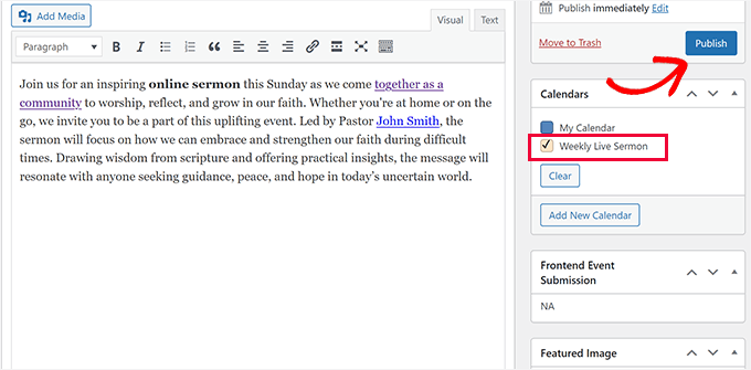 Publicați evenimentul