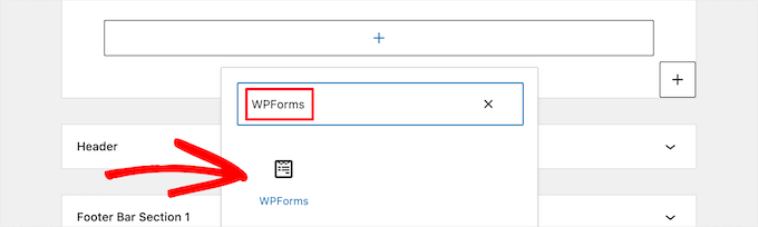 添加 WPForms 小部件块
