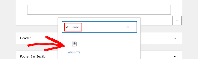 Add WPForms widget block