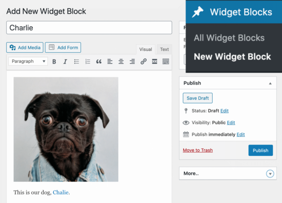 Create Widget Block - WPBeginner Create widget block