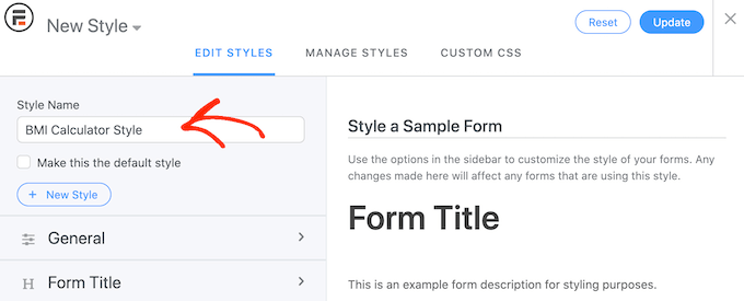 Creating a custom form style
