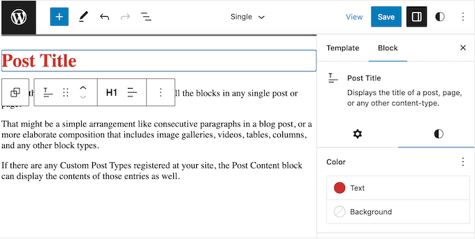 Changing the default text color using a block-enabled WordPress theme