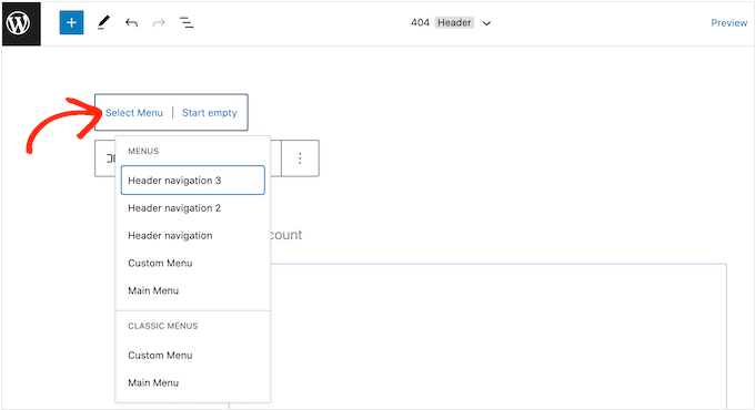 Adding a custom navigation menu using FSE