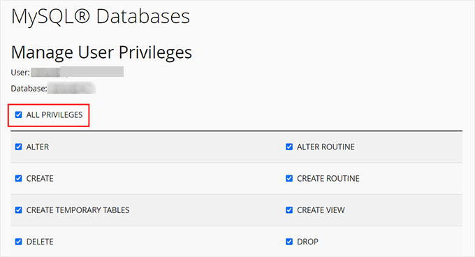 Manage user privileges