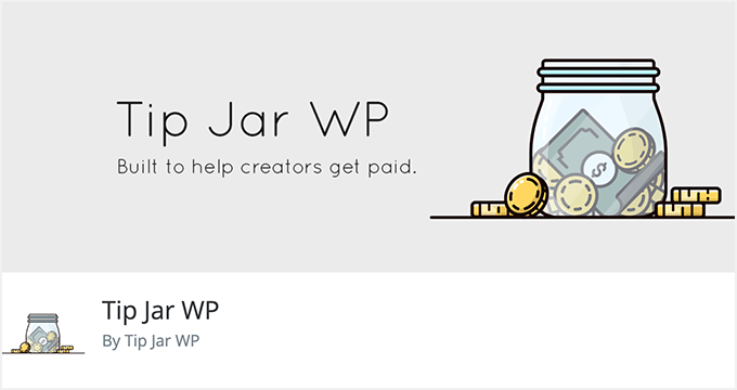The Tip Jar WP plugin on the WordPress website